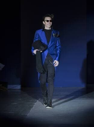 USA: The Blue Jacket Fashion Show Ian Mellencamp in Maggie Norris dress waks runway for the blue jacket fashon show in support for prostate cancer awarness during New York Fashion week at Pier 59  LevxRadin