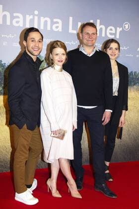 Ludwig Trepte, Karoline Schuch, Devid Striesow und Mala Emde bei der Premiere des Fernsehfilms Katharina Luther in der Französischen Friedrichstadtkirche. Berlin, 01.02.2017 Foto:xC.xBehringx xFuturexImage