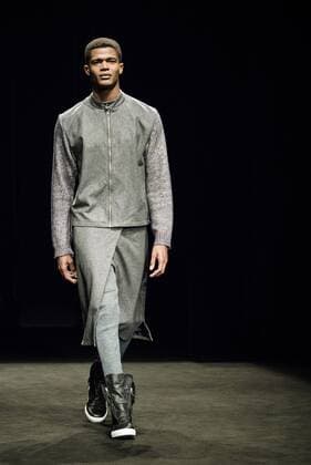 February 2, 2017 - Barcelona, Catalonia, Spain - A model walks the runway at the Aubergin fashion show presenting the new Est. collection during 080 Barcelona Fashion Week Barcelona Spain - ZUMAo105 20170202_zap_o105_004 Copyright: xMatthiasxOesterlex