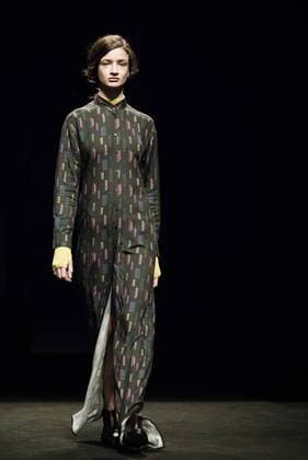 February 2, 2017 - Barcelona, Catalonia, Spain - A model walks the runway at the Aubergin fashion show presenting the new Est. collection during 080 Barcelona Fashion Week Barcelona Spain - ZUMAo105 20170202_zap_o105_010 Copyright: xMatthiasxOesterlex