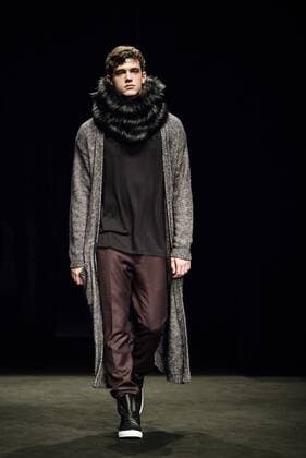 February 2, 2017 - Barcelona, Catalonia, Spain - A model walks the runway at the Aubergin fashion show presenting the new Est. collection during 080 Barcelona Fashion Week Barcelona Spain - ZUMAo105 20170202_zap_o105_015 Copyright: xMatthiasxOesterlex
