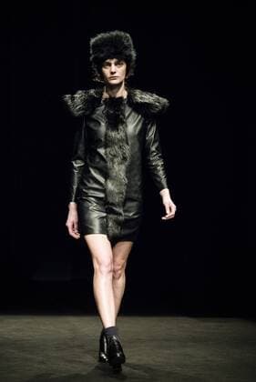February 2, 2017 - Barcelona, Catalonia, Spain - A model walks the runway at the Aubergin fashion show presenting the new Est. collection during 080 Barcelona Fashion Week Barcelona Spain - ZUMAo105 20170202_zap_o105_023 Copyright: xMatthiasxOesterlex