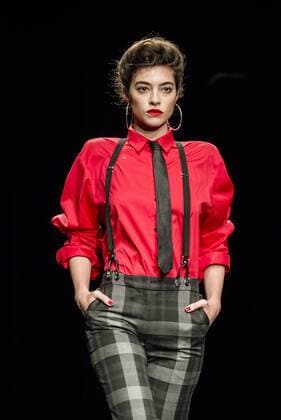 080 Barcelona Fashion Week - Miscellaneous Modenschau February 2, 2017 - Barcelona, Catalonia, Spain - A model walks the runway at the Wom & Now fashion show presenting the new Miscellaneous collection during 080 Barcelona Fashion Week Barcelona Spain - ZUMAo105 20170202_zap_o105_123 Copyright: xMatthiasxOesterlex