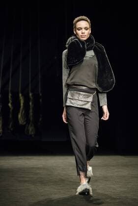 February 2, 2017 - Barcelona, Catalonia, Spain - A model walks the runway at the Yerse fashion show presenting the new togetherness collection during 080 Barcelona Fashion Week Barcelona Spain - ZUMAo105 20170202_zap_o105_171 Copyright: xMatthiasxOesterlex