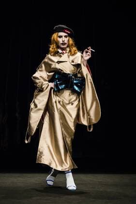 February 2, 2017 - Barcelona, Catalonia, Spain - A model walks the runway at the Brain & Beast fashion show presenting the new Trilogy Vol. I Playback Winter 2017-18 collection during 080 Barcelona Fashion Week Barcelona Spain - ZUMAo105 20170202_zap_o105_285 Copyright: xMatthiasxOesterlex