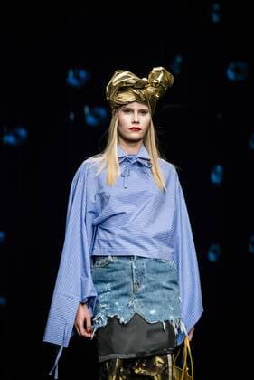 February 2, 2017 - Barcelona, Catalonia, Spain - A model walks the runway at the Brain & Beast fashion show presenting the new Trilogy Vol. I Playback Winter 2017-18 collection during 080 Barcelona Fashion Week Barcelona Spain - ZUMAo105 20170202_zap_o105_288 Copyright: xMatthiasxOesterlex