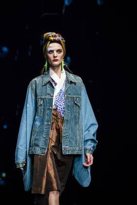 February 2, 2017 - Barcelona, Catalonia, Spain - A model walks the runway at the Brain & Beast fashion show presenting the new Trilogy Vol. I Playback Winter 2017-18 collection during 080 Barcelona Fashion Week Barcelona Spain - ZUMAo105 20170202_zap_o105_286 Copyright: xMatthiasxOesterlex