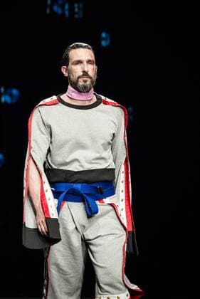 February 2, 2017 - Barcelona, Catalonia, Spain - A model walks the runway at the Brain & Beast fashion show presenting the new Trilogy Vol. I Playback Winter 2017-18 collection during 080 Barcelona Fashion Week Barcelona Spain - ZUMAo105 20170202_zap_o105_290 Copyright: xMatthiasxOesterlex