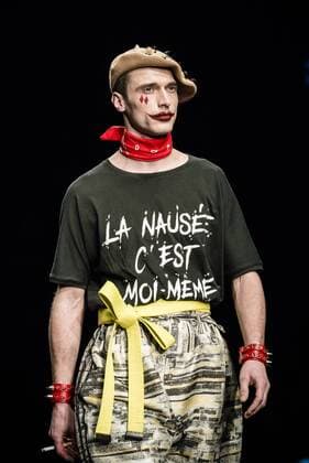 February 2, 2017 - Barcelona, Catalonia, Spain - A model walks the runway at the Brain & Beast fashion show presenting the new Trilogy Vol. I Playback Winter 2017-18 collection during 080 Barcelona Fashion Week Barcelona Spain - ZUMAo105 20170202_zap_o105_295 Copyright: xMatthiasxOesterlex