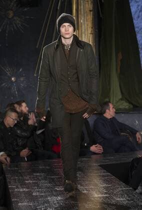 NYC: John Varvatos Fall 2017 Model walks runway for John Varvatos collection during New York Mens Fashion Week Fall 2017 in Diamond Horseshoe  LevxRadin
