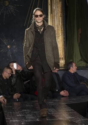 NYC: John Varvatos Fall 2017 Model walks runway for John Varvatos collection during New York Mens Fashion Week Fall 2017 in Diamond Horseshoe  LevxRadin