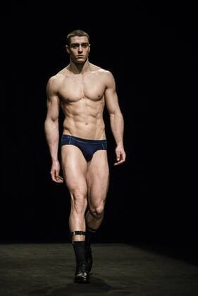 February 3, 2017 - Barcelona, Catalonia, Spain - A model walks the runway at the Es Collection fashion show presenting the new Shade collection during 080 Barcelona Fashion Week Barcelona Spain - ZUMAo105 20170203_zap_o105_045 Copyright: xMatthiasxOesterlex