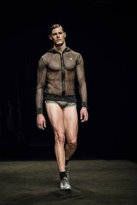 February 3, 2017 - Barcelona, Catalonia, Spain - A model walks the runway at the Es Collection fashion show presenting the new Shade collection during 080 Barcelona Fashion Week Barcelona Spain - ZUMAo105 20170203_zap_o105_051 Copyright: xMatthiasxOesterlex