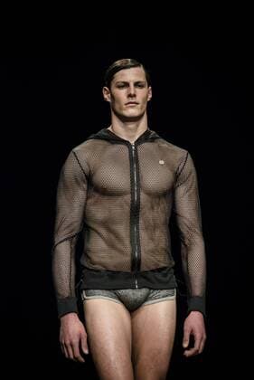 February 3, 2017 - Barcelona, Catalonia, Spain - A model walks the runway at the Es Collection fashion show presenting the new Shade collection during 080 Barcelona Fashion Week Barcelona Spain - ZUMAo105 20170203_zap_o105_052 Copyright: xMatthiasxOesterlex