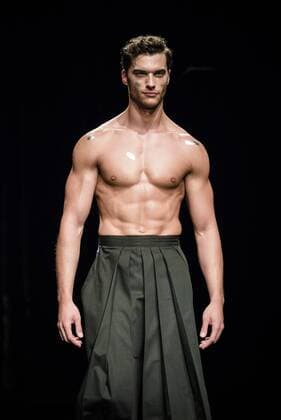 February 3, 2017 - Barcelona, Catalonia, Spain - A model walks the runway at the Punto Blanco fashion show presenting the new Harmony collection during 080 Barcelona Fashion Week Barcelona Spain - ZUMAo105 20170203_zap_o105_098 Copyright: xMatthiasxOesterlex