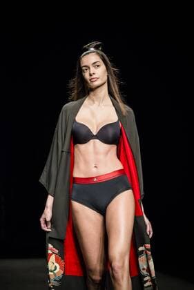 February 3, 2017 - Barcelona, Catalonia, Spain - A model walks the runway at the Punto Blanco fashion show presenting the new Harmony collection during 080 Barcelona Fashion Week Barcelona Spain - ZUMAo105 20170203_zap_o105_109 Copyright: xMatthiasxOesterlex