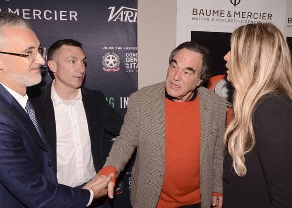 Igor Lopatonok and Oliver Stone attneds the LA Premiere of Ukraine On Fire where Oliver Stone Receives Baume and Mercer Special Award at the Italian Institute of Coulture on Friday February 3, 2017. 2017 - USA - Oliver Stone Receives Baume and Mercer Special Award.  Copyright: xBillyxBennightx