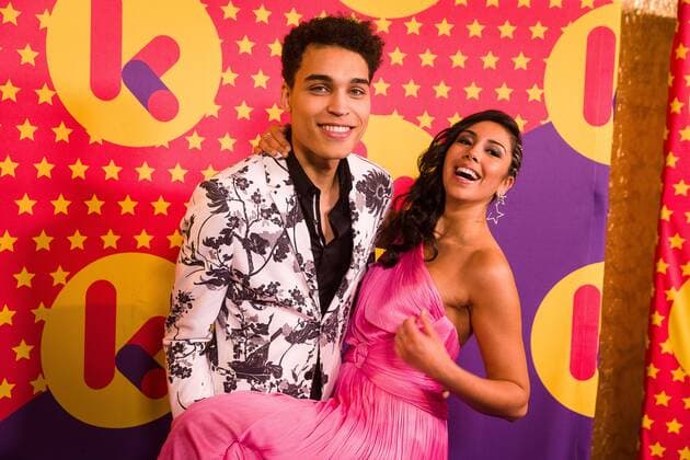 Danira Boukhriss Terkessidis and journalist Aster Nzeyimana pictured during the Gala van de Gouden K s award show, organized by Flemish children s television channel Ketnet, Saturday 04 February 2017 in Brussels.  JAMESxARTHURxGEKIERE 05039941