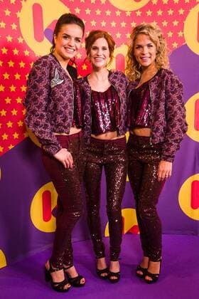 Marthe De Pillecyn of K3, Hanne Verbruggen of K3 and Klaasje Meijer of K3 pictured during the Gala van de Gouden K s award show, organized by Flemish children s television channel Ketnet, Saturday 04 February 2017 in Brussels.  JAMESxARTHURxGEKIERE 05039969