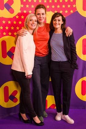 Vanya Wellens, Katrien De Ruysscher and Tina Maerevoet pictured during the Gala van de Gouden K s award show, organized by Flemish children s television channel Ketnet, Saturday 04 February 2017 in Brussels.  JAMESxARTHURxGEKIERE 05039977