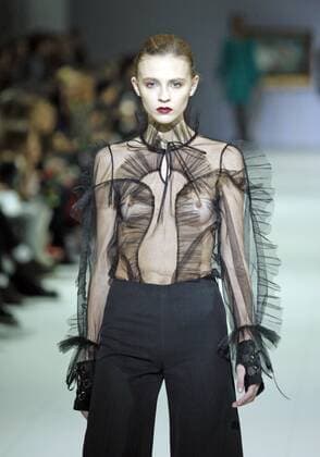 February 4, 2017 - Kiev, Ukraine - A model presents a creation by Ukrainian designer NADYA DZYAK, during the Ukrainian Fashion Week in Kiev, Ukraine, on 04 February 2017. The fashion event presents Fall Winter 2017 18 collections by Ukrainian and International designers,from 4 to 8 February. Kiev Ukraine - ZUMAg194 20170204_zap_g194_019 Copyright: xSergxGlovnyx