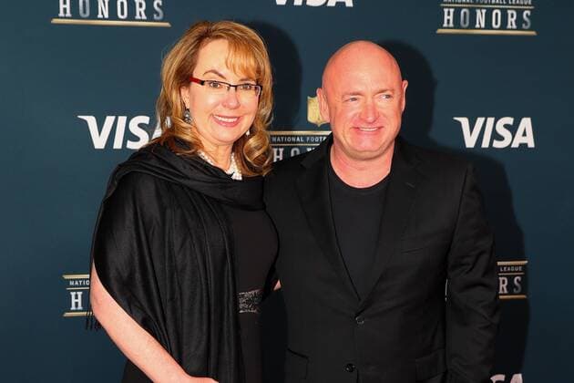 HOUSTON, TX - FEBRUARY 04: Gabrielle Giffords Former United States Representative and husband Mark Kelly on the Red Carpet at the 2017 NFL Honors on February 04, 2017, at the Wortham Theater Center in Houston, Texas. (Photo by Rich Graessle Icon Sportswire) EDITORIAL USE ONLY 276516