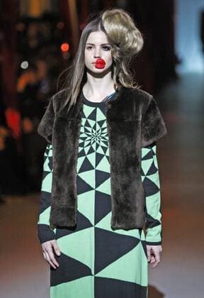 February 7, 2017 - Kiev, Ukraine - A model presents a creation by Ukrainian designer ALEXEY ZALEVSKIY , during the Ukrainian Fashion Week in Kiev, Ukraine, on 07 February 2017. The fashion event presents Fall Winter 2017 18 collections by Ukrainian and International designers from 4 to 8 February. Kiev Ukraine - ZUMAg194 20170207_zap_g194_008 Copyright: xSergxGlovnyx