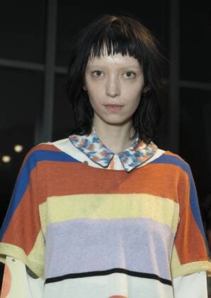 USA: New York Fashion Week Fall 2017 Epson Model shows off dress by Degen of USA for Epson Digital Couture project presentation during 2017 fall New York Fashion week at IAC building  LevxRadin