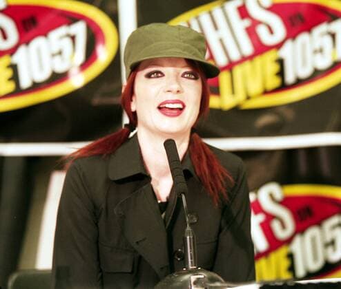 May 14, 2005; Baltimore, 2005, USA; May 14, 2005; Baltimore, MD, USA; Singer SHIRLEY MANSON of the band GARBAGE visits the press room before performing live at the 2005 HFStival that took place at the M & T Bank Stadium that is located in downtown Baltimore. Mandatory - ZUMAm78_ 20050514_raw_m78_181 Copyright: xJasonxMoorex