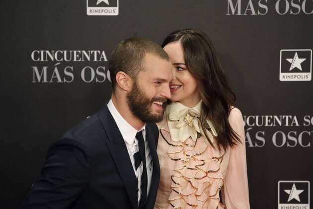 Us actress Dakota Johnson (R) and British actor Jamie Dorman (L) at their arrival to the presentation of Fifty Shades Darker held at Kinepolis cinema of Madrid, Spain on 08 February 2017. The film will screen upcoming 10 February. PRESENTATION OF FIFTY SHADES DARKER !ACHTUNG: NUR REDAKTIONELLE NUTZUNG!  Copyright: xJuanjoxMartinx 20170208-636221855824409938