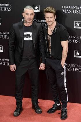 Pelayo and his boyfriend attends to the premiere of the film Fifty Shades Darker at Kinepolis Cinemas in Madrid. February 08, 2017.  (20170208068)