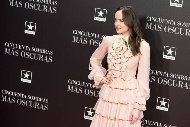American actress Dakota Johnson attends to the premiere of the film Fifty Shades Darker at Kinepolis Cinemas in Madrid. February 08, 2017.  (20170208087)