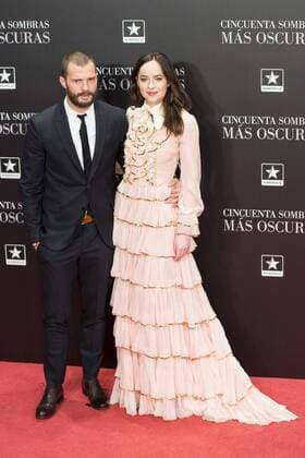 British actor Jamie Dornan and american actress Dakota Johnson attends to the premiere of the film Fifty Shades Darker at Kinepolis Cinemas in Madrid. February 08, 2017.  (20170208095)