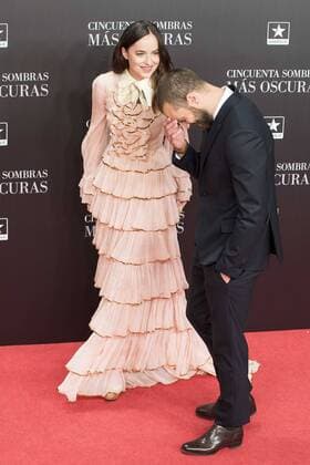 British actor Jamie Dornan and american actress Dakota Johnson attends to the premiere of the film Fifty Shades Darker at Kinepolis Cinemas in Madrid. February 08, 2017.  (20170208112)