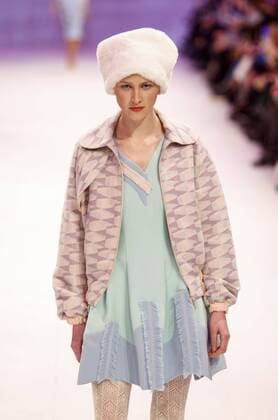 February 8, 2017 - Kiev, Ukraine - A model presents a creation by Ukrainian designer DARJA DONEZZ, during the Ukrainian Fashion Week in Kiev, Ukraine, on 08 February 2017. The fashion event presents Fall Winter 2017 18 collections by Ukrainian and International designers from 4 to 8 February. Kiev Ukraine - ZUMAg194 20170208_zap_g194_022 Copyright: xSergxGlovnyx