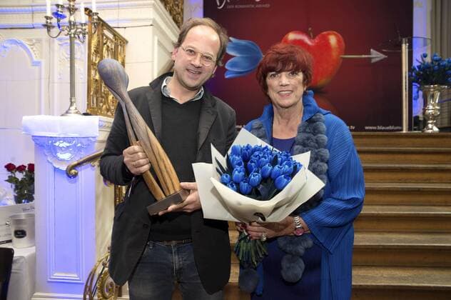 Benjamin Wolff und Regina Ziegler beim Blaue Blume Award 2017 im Historischen Frühstückssaal im Sony Center am Potsdamer Platz. Berlin, 08.02.2017 Foto:xK.xWernerx xFuturexImage