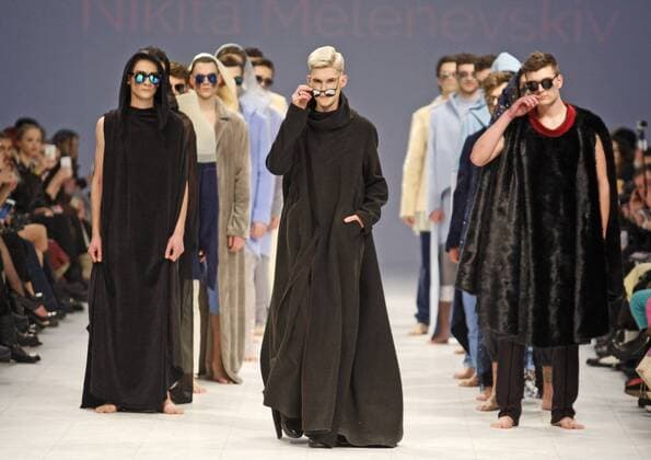 February 8, 2017 - Kiev, Ukraine - Models present creations by Ukrainian designer Nikita Melenevskiy during the Ukrainian Fashion Week FW 2017 18, at Mystetskyi Arsenal in Kiev, Ukraine, 08 February 2017. The event presents Autumn-Winter 2017 18 collections by Ukrainian and International designers, from 4 to 8 February Kiev Ukraine  - ZUMAn230 20170208_zaa_n230_450 Copyright: xStrx