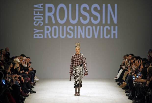 February 8, 2017 - Kiev, Ukraine - A model presents a creation by Ukrainian designer Sofia Rousinovich during the Ukrainian Fashion Week FW 2017 18, at Mystetskyi Arsenal in Kiev, Ukraine, 08 February 2017. The event presents Autumn-Winter 2017 18 collections by Ukrainian and International designers, from 4 to 8 February Kiev Ukraine  - ZUMAn230 20170208_zaa_n230_470 Copyright: xStrx