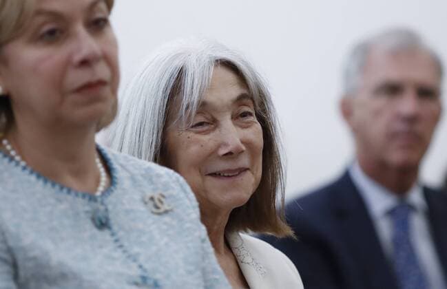 Maria Kodama (C) widow of the Argentinian writer Jorge Luis Borges takes part at a colloquium organized by the Spanish Embassy in Buenos Aires, Argetnina, 9 February 2017. Argentina s President Mauricio Macri will visit the Spanish capital at the end of the month. COLLOQUIUM AT THE SPANISH EMBASSY IN ARGENTINA !ACHTUNG: NUR REDAKTIONELLE NUTZUNG!  Copyright: xDavidxFernándezx BAS001 20170209-636222645058301035