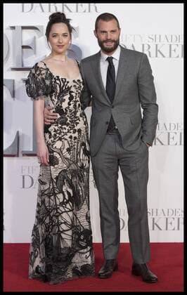 . 09 02 2017. London, United Kingdom. Jamie Dornan and Dakota Johnson arriving at the Fifty Shades Darker premiere in London.  xStephenxLockx xi-Imagesx IIM-14352-0044