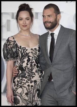 . 09 02 2017. London, United Kingdom. Jamie Dornan and Dakota Johnson arriving at the Fifty Shades Darker premiere in London.  xStephenxLockx xi-Imagesx IIM-14352-0045
