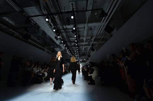 Models walk on the runway at the Erin Fetherston fashion show at New York Fashion Week: The Shows at Gallery 3 Skylight Clarkson Sq on February 9, 2017 in New York City.  NYP20170209850 ANDREAxHANKS