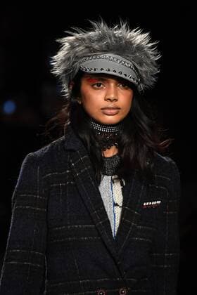 Models walk on the runway at the Desigual fashion show at New York Fashion Week: The Shows at Gallery 2 Skylight Clarkson Sq on February 9, 2017 in New York City.  NYP20170209827 ANDREAxHANKS