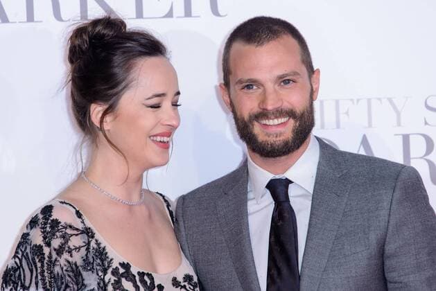 . 09 02 2017. London, United Kingdom. Dakota Johnson and Jamie Dornan arrive at the Fifty Shades Darker - UK film premiere. Odeon, Leicester Square.  xChrisxJosephx xi-Imagesx IIM-14351-0056