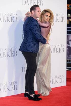 . 09 02 2017. London, United Kingdom. Kieran Hayler and Katie Price arrive at the Fifty Shades Darker - UK film premiere. Odeon, Leicester Square.  xChrisxJosephx xi-Imagesx IIM-14351-0115