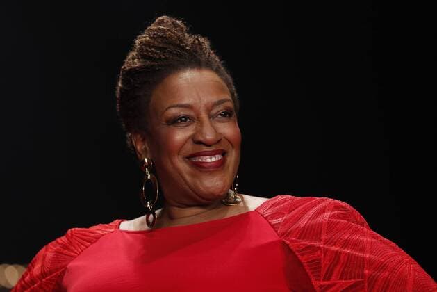 C. C. H. Pounder walks on the runway at The American Heart Association s Go Red For Women Red Dress Collection 2017 fashion show presented by Macy s on February 9, 2017 in New York City.  NYP20170209140 JOHNxANGELILLO