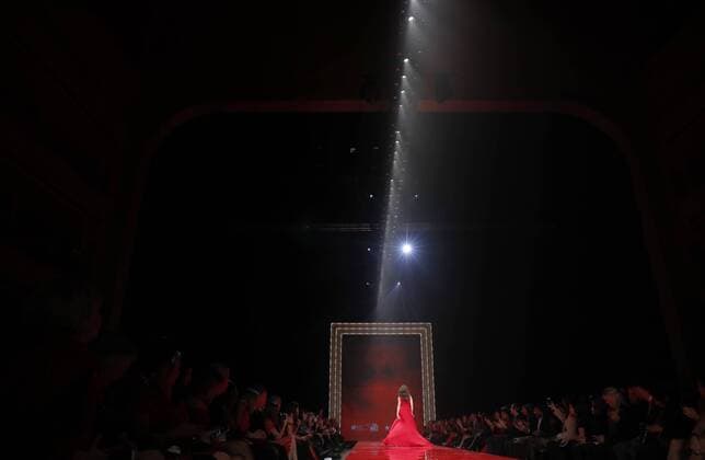 Juliette Lewis walks on the runway at The American Heart Association s Go Red For Women Red Dress Collection 2017 fashion show presented by Macy s on February 9, 2017 in New York City.  NYP20170209136 JOHNxANGELILLO