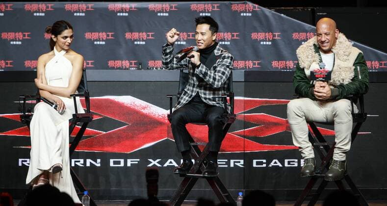 (170210) -- BEIJING, Feb. 9, 2017 -- Actor Donnie Yen (C) addresses the premiere of film xXx: The Return of Xander Cage in Beijing, capital of China, Feb. 9, 2017. This Paramount s film, the third one in the xXx franchise, will be screened in the Chinese mainland on Feb. 9. ) (ry) CHINA-BEIJING-FILM-PREMIERE (CN) ZhengxHuansong 