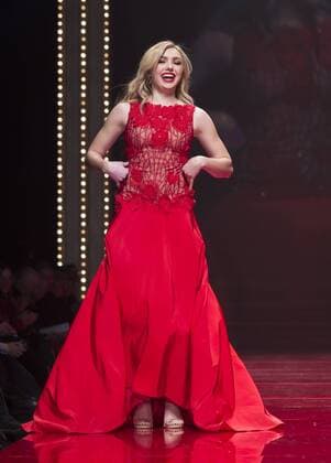 USA: Red Dress Collection 2017 Peyton List in Naeem Khan walks runway for the Red Dress Collection 2017 fashion show by Macys at Hammerstein Ballroom at Manhattan Center benefit American Heart Association  LevxRadin