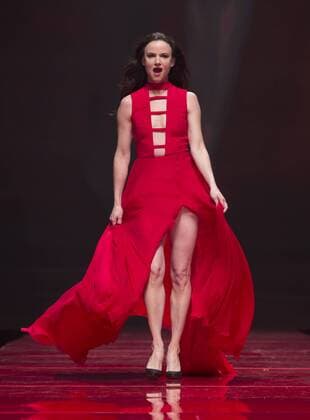 USA: Red Dress Collection 2017 Juliette Lewis in Christian Siriano walks runway for the Red Dress Collection 2017 fashion show by Macys at Hammerstein Ballroom at Manhattan Center benefit American Heart Association  LevxRadin